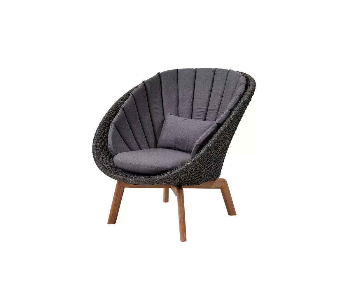 Cane-line - Peacock Soft Rope Loungesessel Dunkelgrau