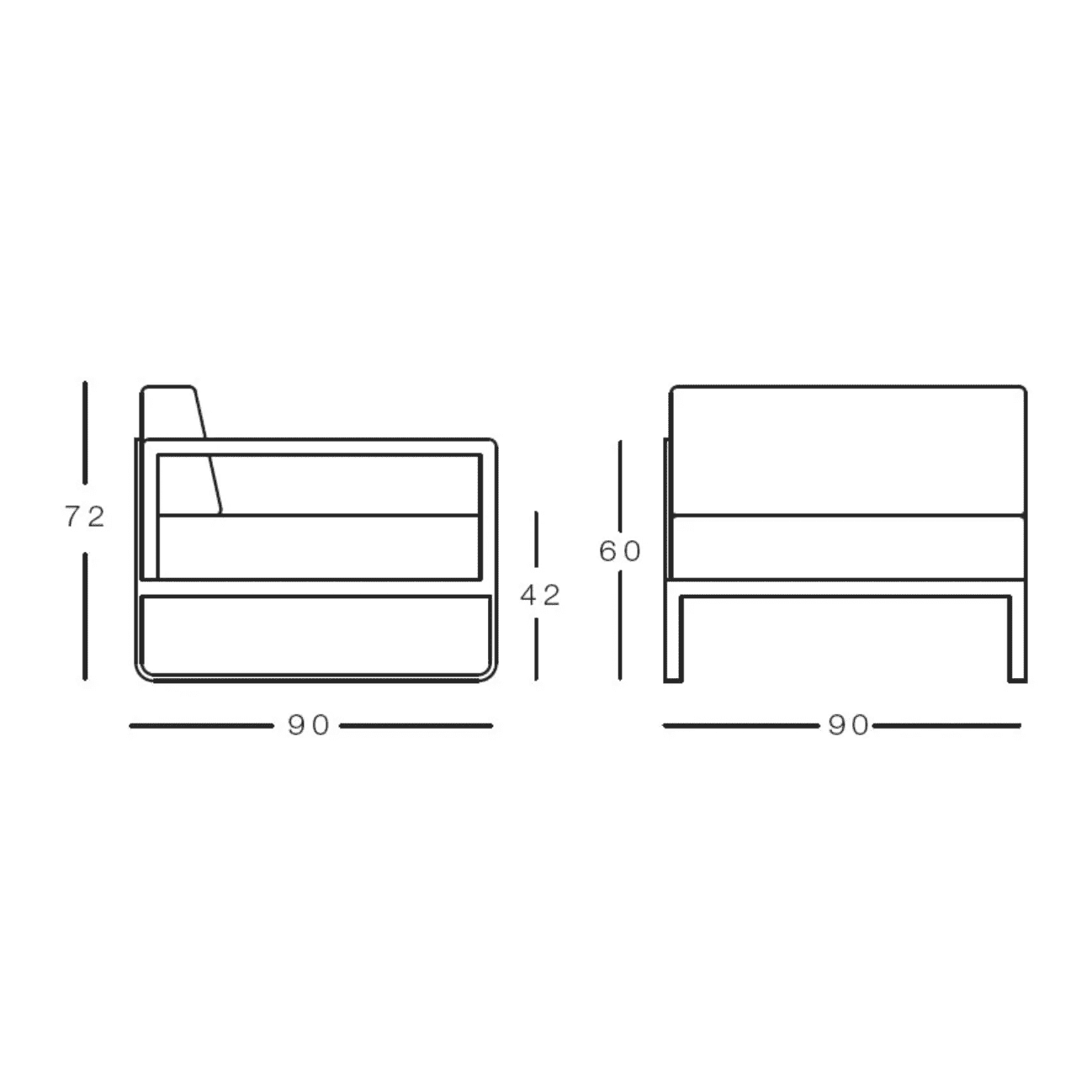 Bivaq - Sit Loungesofa Modul rechts