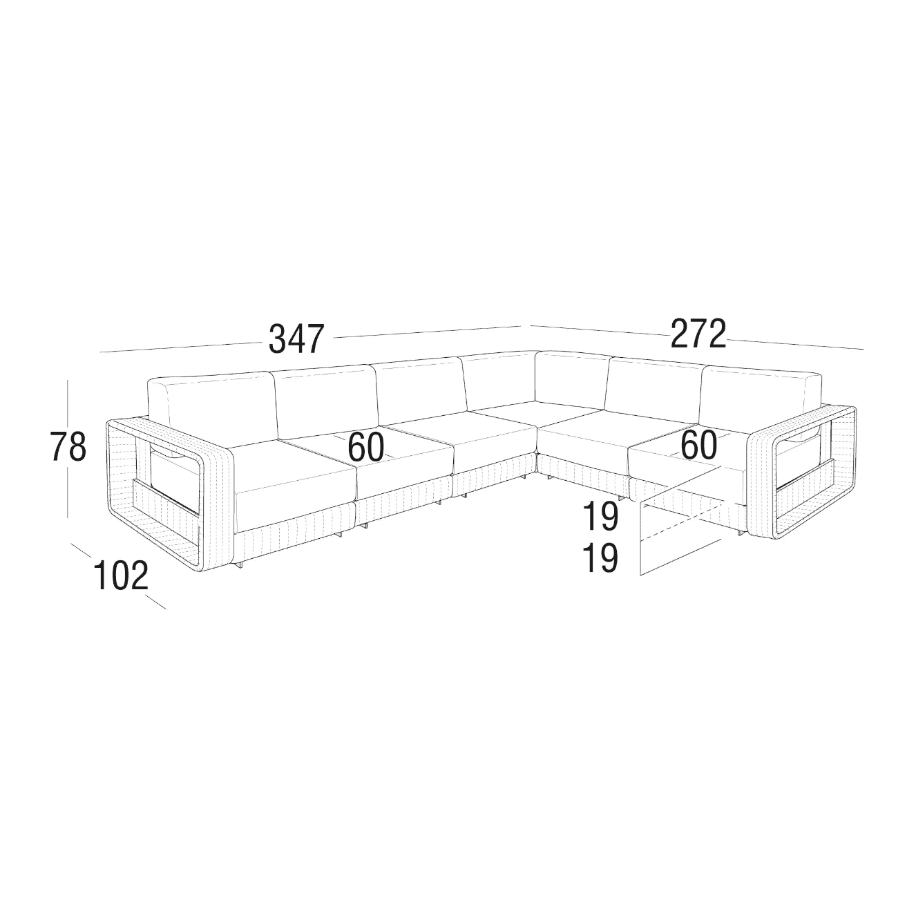 Roberti - Hamptons Loungesofa Modular