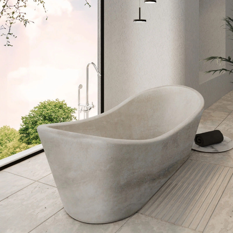 VELTHA® - CARESI Freistehende Badewanne aus Travertin