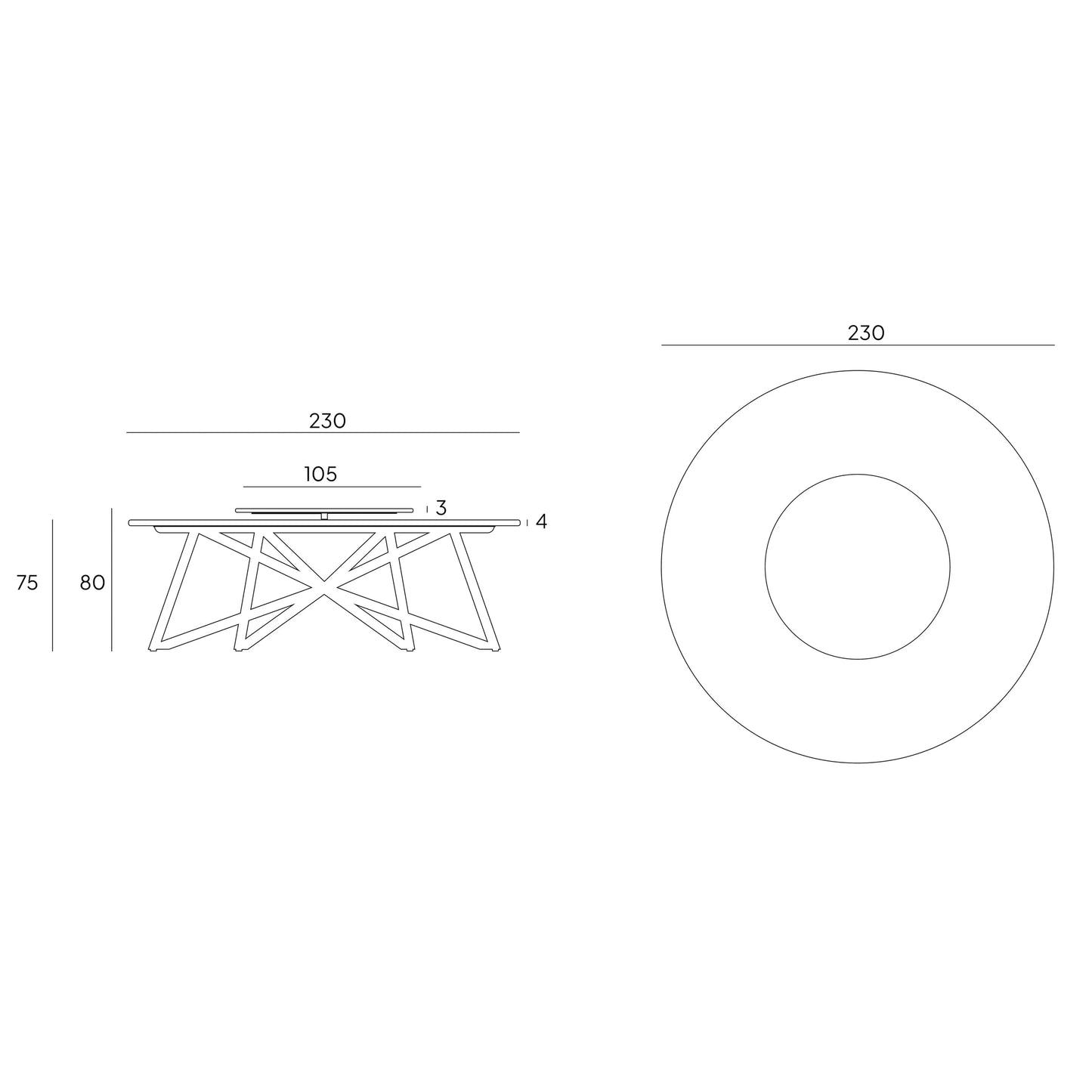 VELTHA® - Runder Tisch HERMU Peperino Lazy Susan