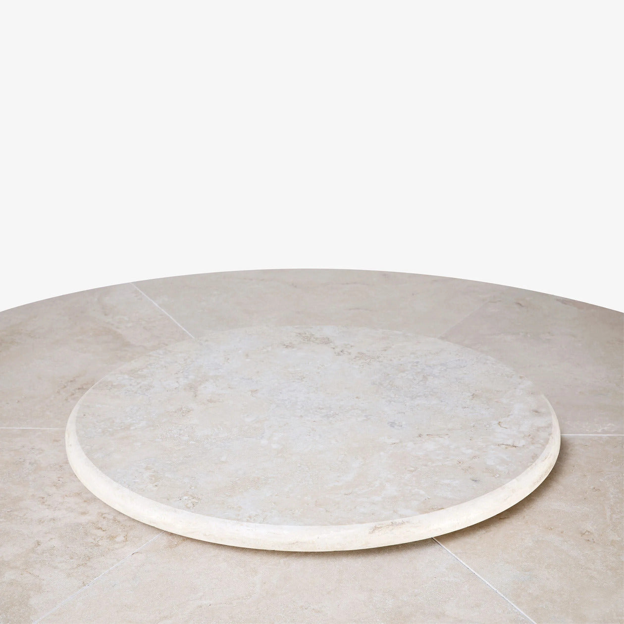 VELTHA® - Runder Tisch HERMU Travertin Lazy Susan