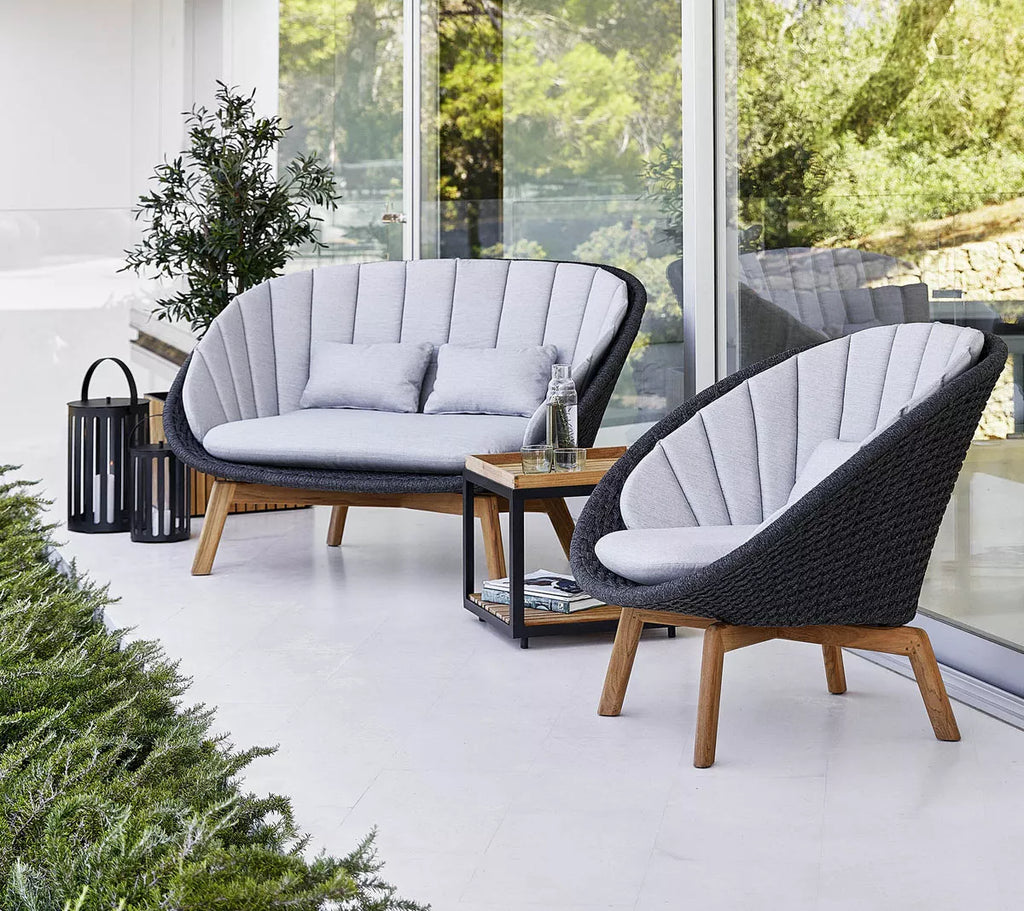 Cane-line - Peacock Soft Rope Loungesessel Dunkelgrau