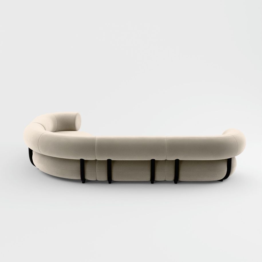 Tom Dixon - Fat Corner Modulares Sofa Samt Pearl