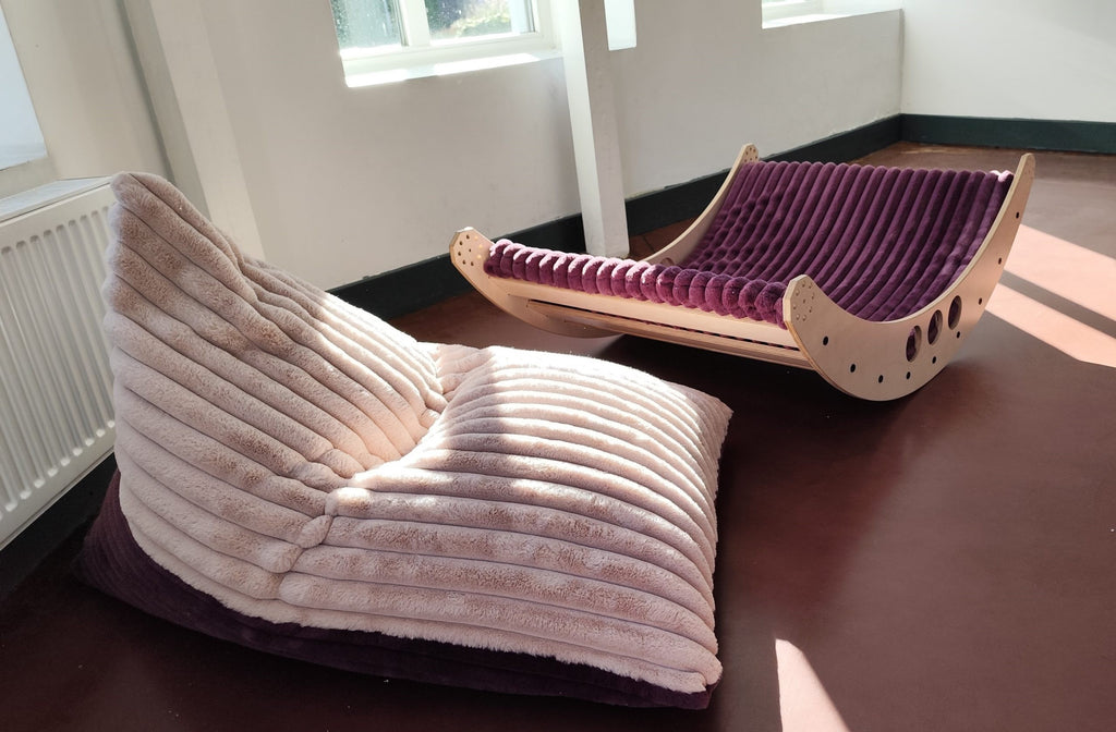 Kids Bean Bag Chair - Berry & Rose Mousse Duo