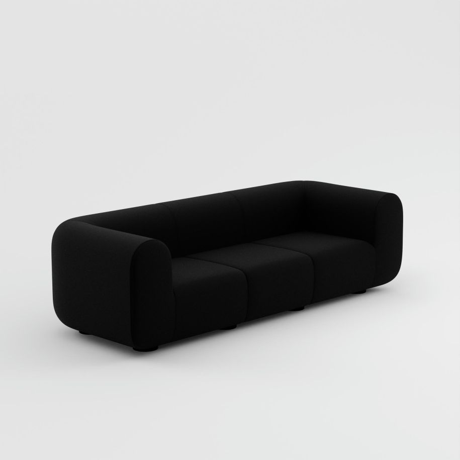 Tom Dixon - 3-Sitzer Sofa Plump Schwarz