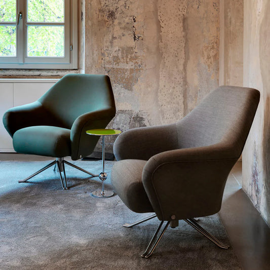 Tecno Spa - P32 Brauner drehbarer Sessel von Osvaldo Borsani