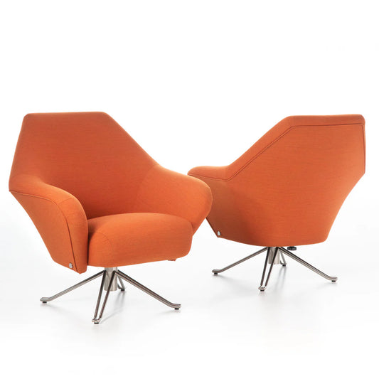 Tecno Spa - P32 Orangefarbener drehbarer Sessel von Osvaldo Borsani