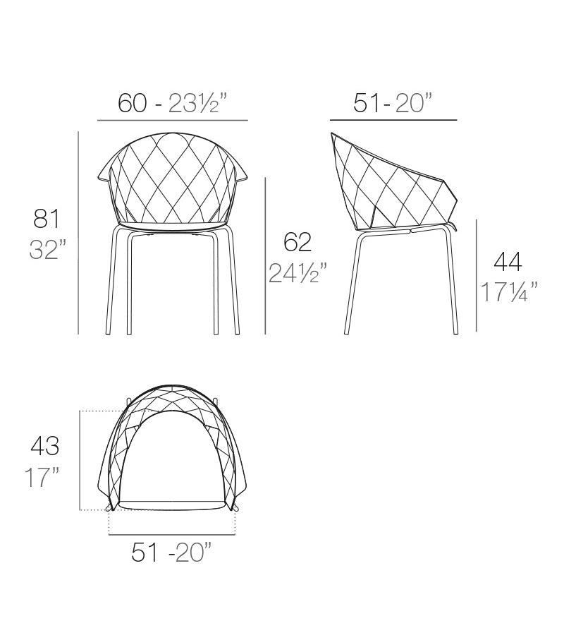 Vondom - 4er-Set Vases Armlehnenstuhl