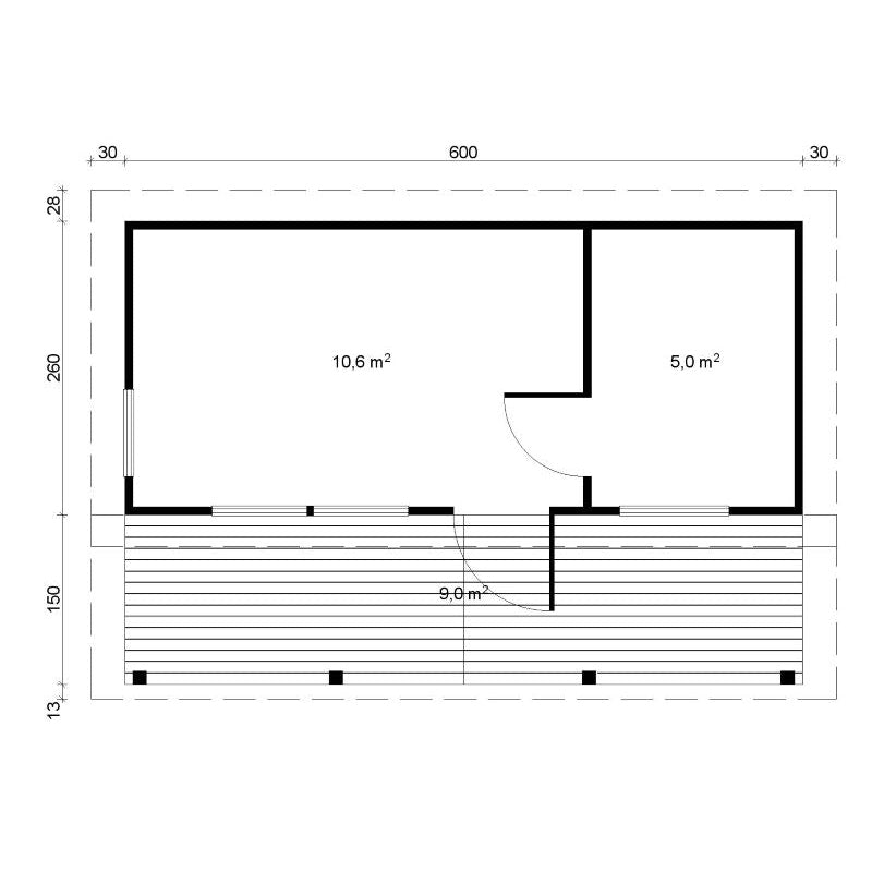 Tene Saunahaus MODERNI PIHASAUNA 26