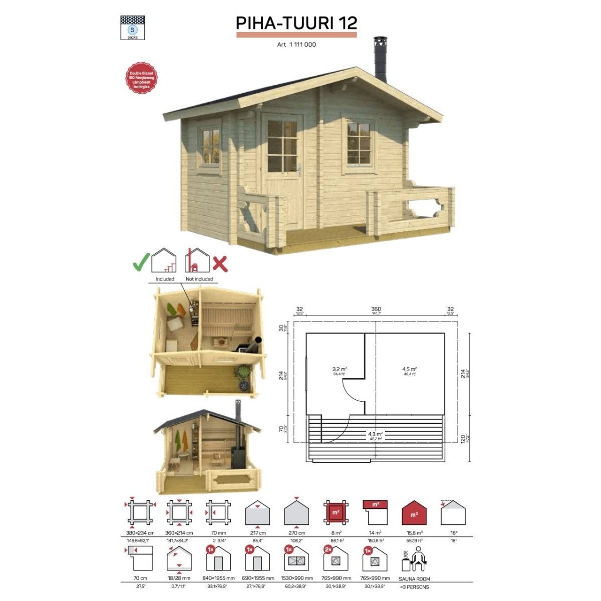 Tene Saunhaus PIHA-TUURI 12