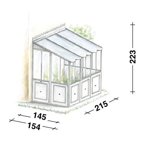 Unopiu - Gewächshaus als Anbaumodell Orangerie in 3 Größen